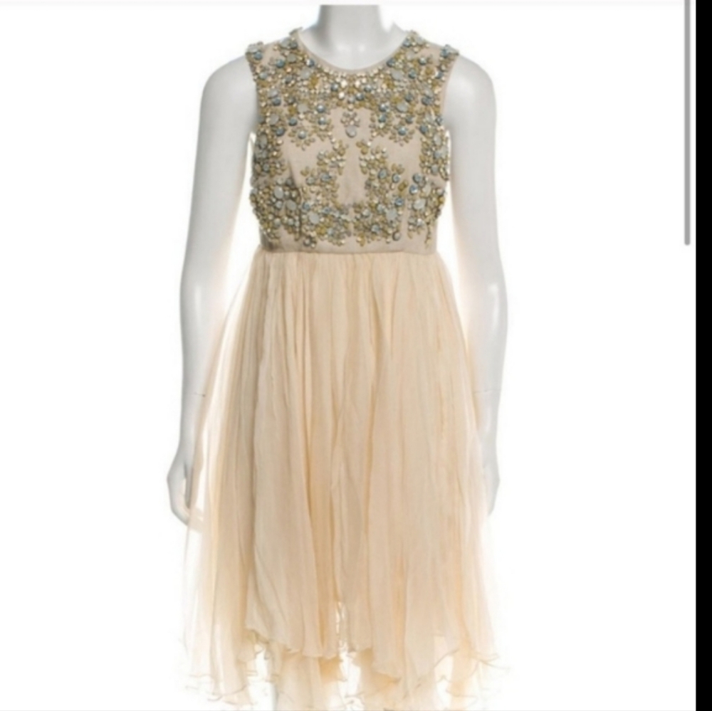 Do Not Buy Adam Lippes Runway Silk Linen  Cocktail Holiday Party Dress 8 Medium - Picture 7 of 7